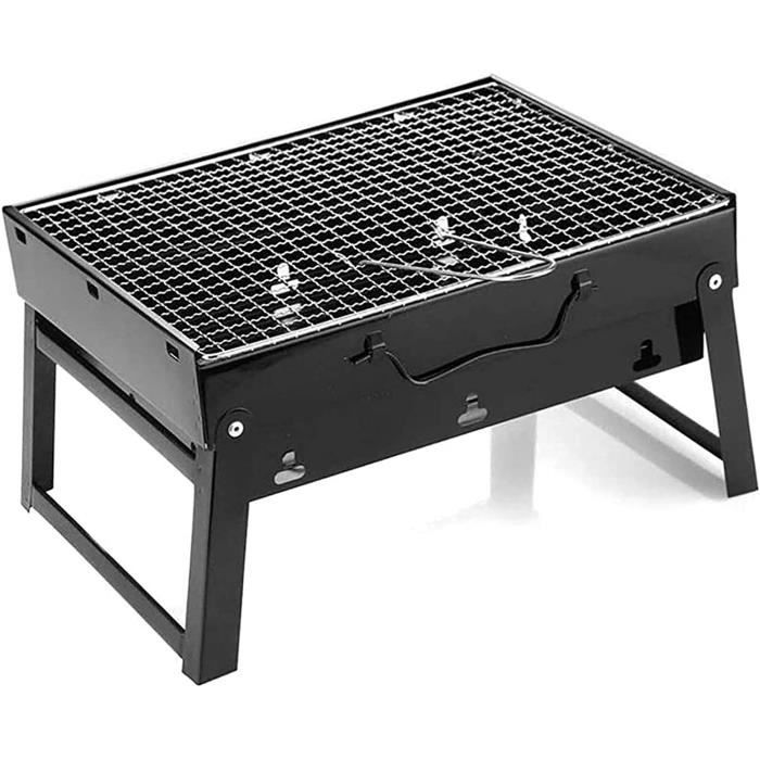 Barbecue Portable Pliable Charbon De Bois – Noir, 60 Cm
