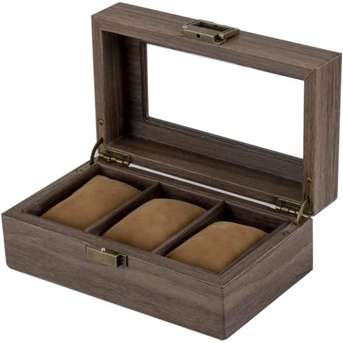 ProCase Boîte à Montres à 6 Compartiments Avec Couvercle En