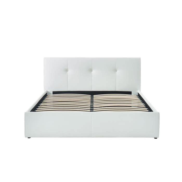 Seguro Lit Coffre Adulte Simili Blanc Sommier Inclus 140x190cm Cdiscount Maison
