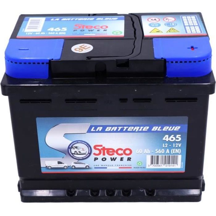 Batterie 12V 60Ah 560A 242x175x190 Gamme Bleue STECOPOWER - 465 - Cdiscount  Auto