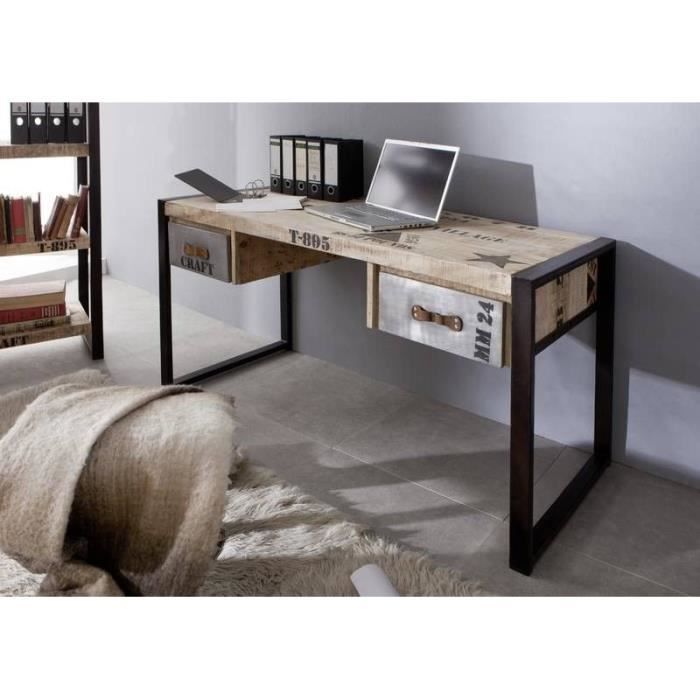 Bureau Industriel Bois Massif De Manguier Brut Fer Et Bois Imprime Factory 124 Achat Vente Bureau Bureau Factory 124 Soldes Sur Cdiscount Des Le 20 Janvier Cdiscount
