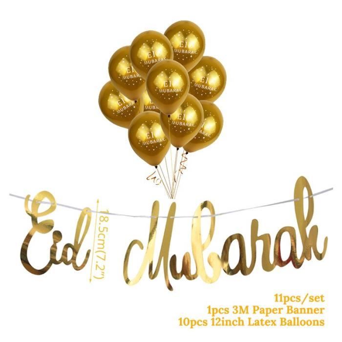 Or Ramadan Kareem Decoration Aid Moubarak Banniere Et Ballons Aid Ramadan Fete Faveur Modele 1set Balloon Banner Hypddiya Cdiscount Maison