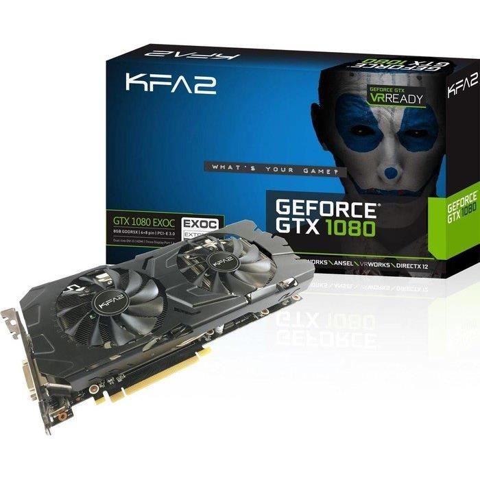 Carte graphique KFA2 GeForce GTX 1080 EXOC, 8192 MB GDDR5X