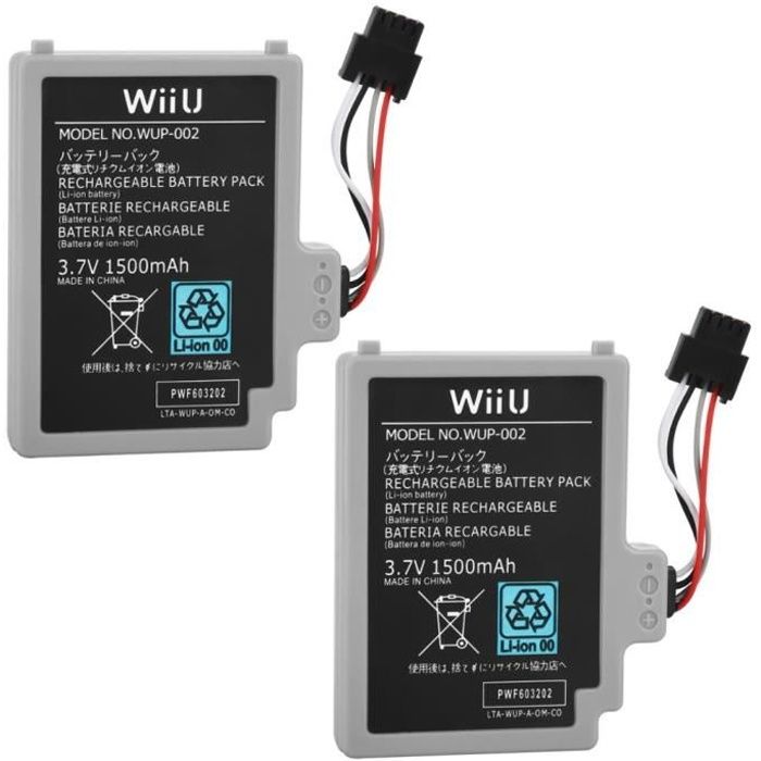 2 PIÈCES 1500mAh Batterie WUP-012 pour Nintendo Wii U, Wii U GamePad,  WUP-010 [EA9F108]