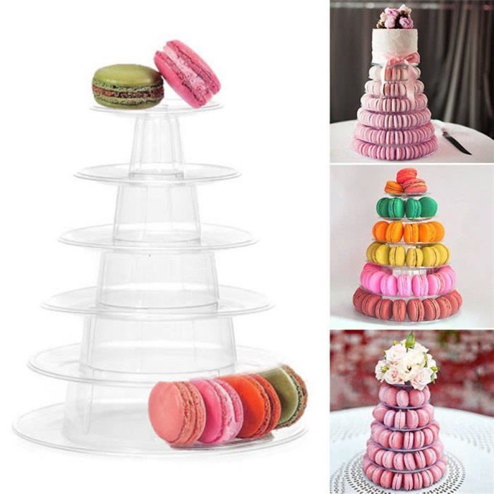 Support à Gâteau,Présentoir rond à macarons à 6 étages,pour gâteaux,  desserts, aliments, pâtisserie, fête de mariage - Cdiscount Maison