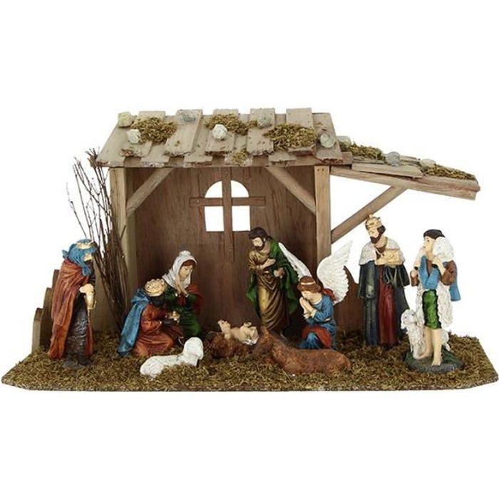 Crèche De Noel Classique Avec 11 Santons, Decoration De Noel