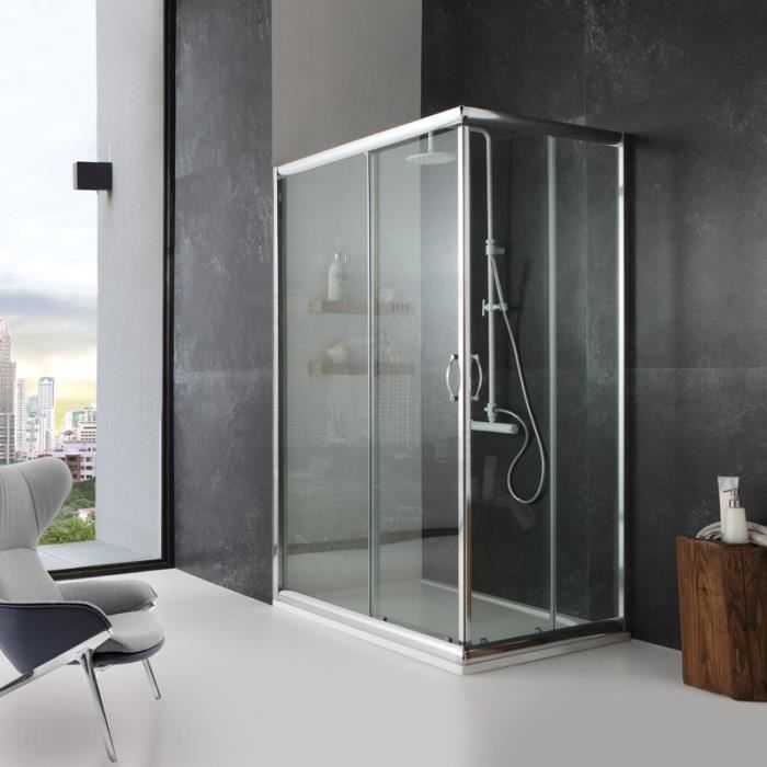 Douche 80x100 Modele Giada Cristal Clair Achat Vente Cabine De