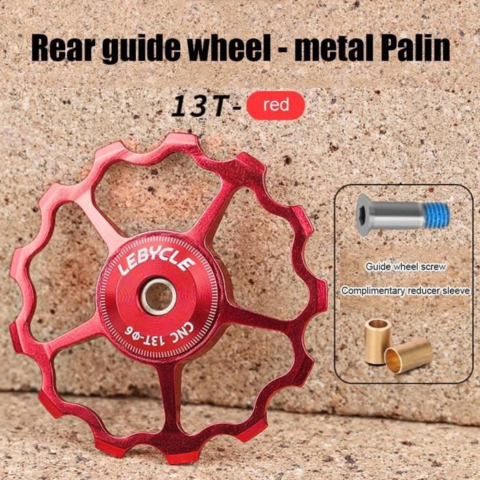 Roues Jockey 11T En Aluminium Rouge - Lot De 2 - Pour Dérailleur Arrière Vélo