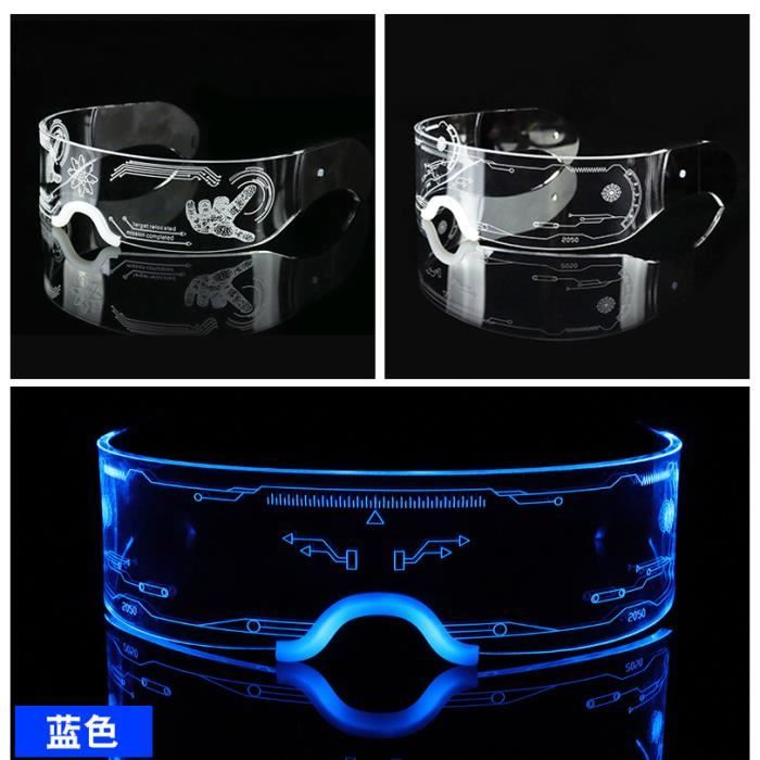 Lunettes lumineuses et colorées pour Cyberpunk, 7 couleurs décoratives