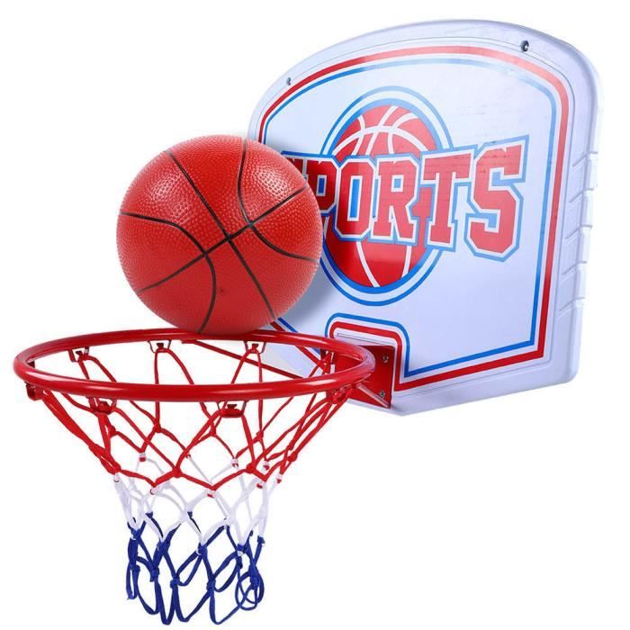 Hofuton Panier de Basket pour Enfant Plus de 3 Ans, avec Basketball, Football, Anneau à Lance, Pompe, pour Garçons et Filles, Bleu Clair