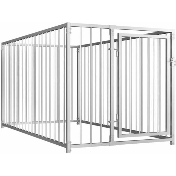 Chenil dextérieur pour chiens 100 x 200 x 100 cm -HB065