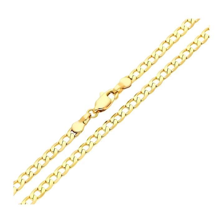 Chaîne de Cou maille Gourmette Plate 60 cm Or Jaune 750 Laminé*