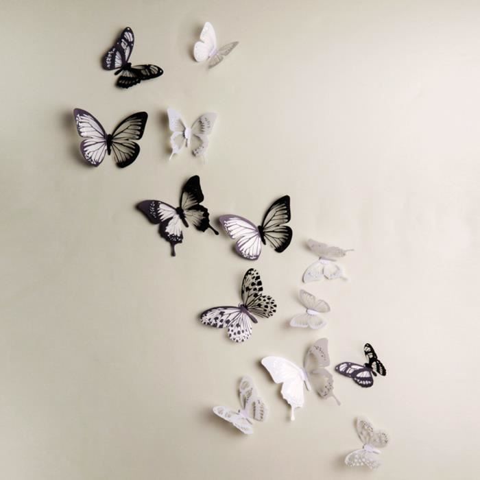 Papillon x17 pack bain papillons autocollant mural decal art transfert graphique bq15 