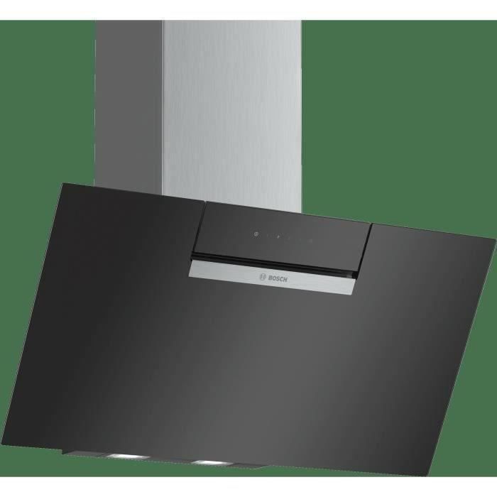 Hotte murale inclinée - BOSCH DWK87EM60 - 669M3/H - 80 cm - 60 dB - 4 vitesses - Noir