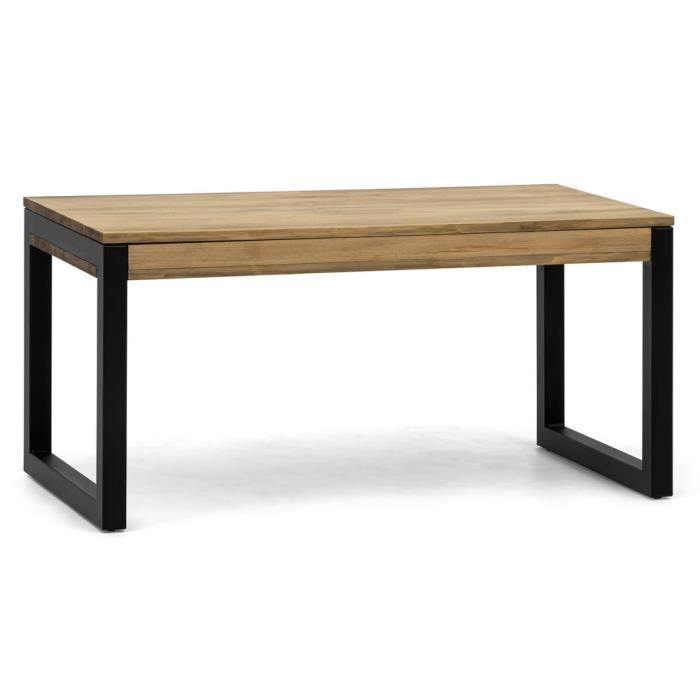 table basse relevable icub strong eco - box furniture - noir-vieilli - 100x50x52 cm - bois massif