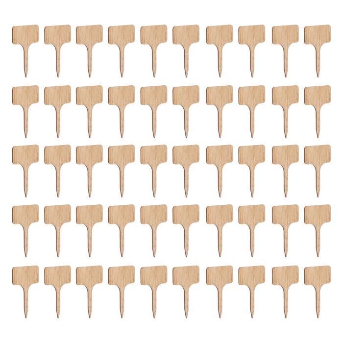 Lot De 40 étiquettes Pour Plantes En Bambou - Forme En T, Résistantes Aux Intempéries, Avec Marqueur - 10