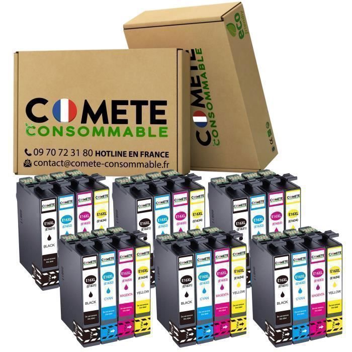 16XL - 24 Cartouches d'encre compatibles Epson 16 XL Stylo Plume - Pack ...