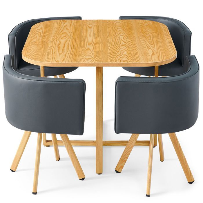 Table Et Chaises Scandinaves Oslo Gris Et Chene Achat Vente
