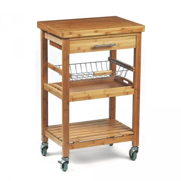 SoBuy/® FKW36-WN Desserte Table roulante Meuble de Rangement pour Cuisine Plan de Travail Extensible