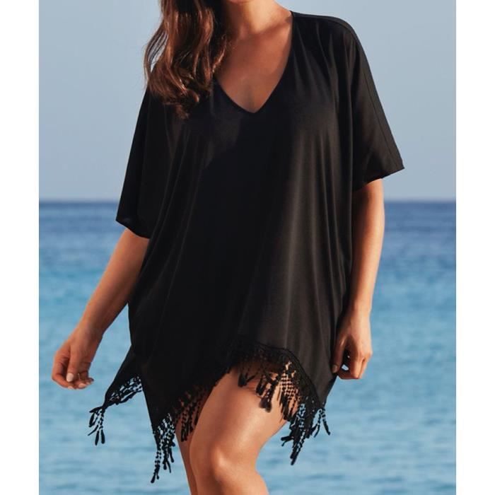 caftan plage noir