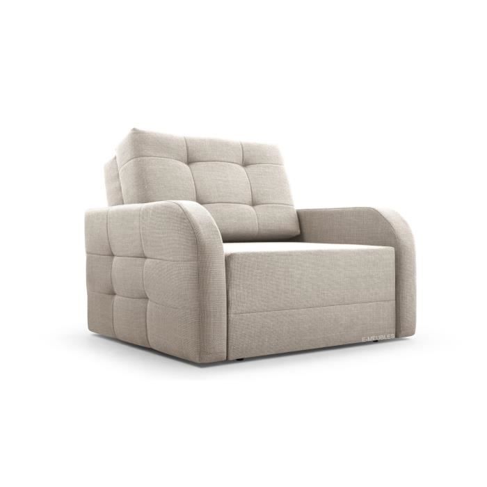 Fauteuil innovant avec fonction de couchage, meubles de salon, design élégant - Porto 80 - Beige (BRAGI 28)