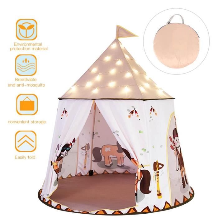 Tente Tipi COROLLE en bambou pour fille avec tapis - 119 x 119 x 152 cm -  Cdiscount Jeux - Jouets