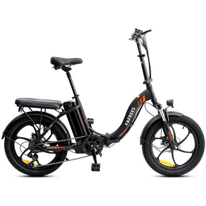 FAFREES F20 Vélo Électrique , 20 Pouces, Cadre Pliant, Vitesses à 7 Vitesses, Batterie Amovible 15AH - Noir