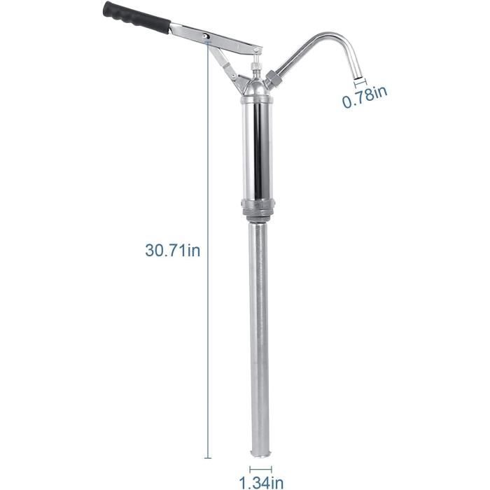 Pompe Manuelle à Levier Pour Fût 350 - Pour Diesel, Huile Moteur, Essence - Débit 20L/min - Tube Télescopique Réglable