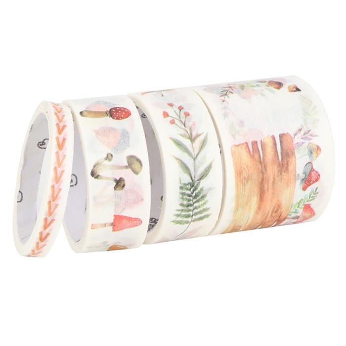 Lot De 4 Rouleaux De Ruban Adhésif Motif Piano Noir Et Blanc - Polyester, 4 Largeurs Différentes
