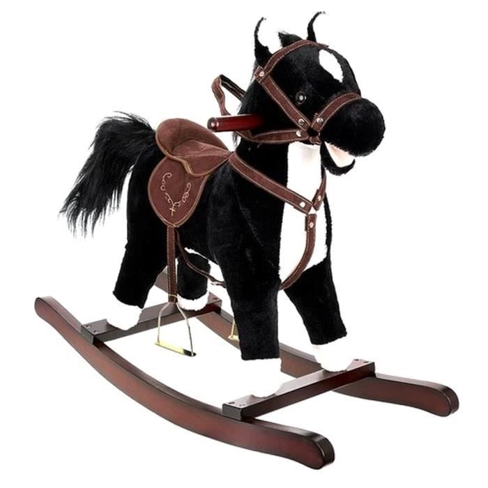 Cheval A Bascule Sonore Jouet Enfant Bebe Noir Guizmax Cdiscount Jeux Jouets