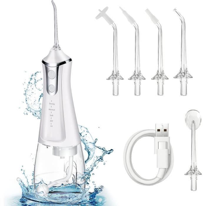 Idropulsore Orale Elettrico Senza Fili USB - Per Cure Dentali Familiari, Bianco