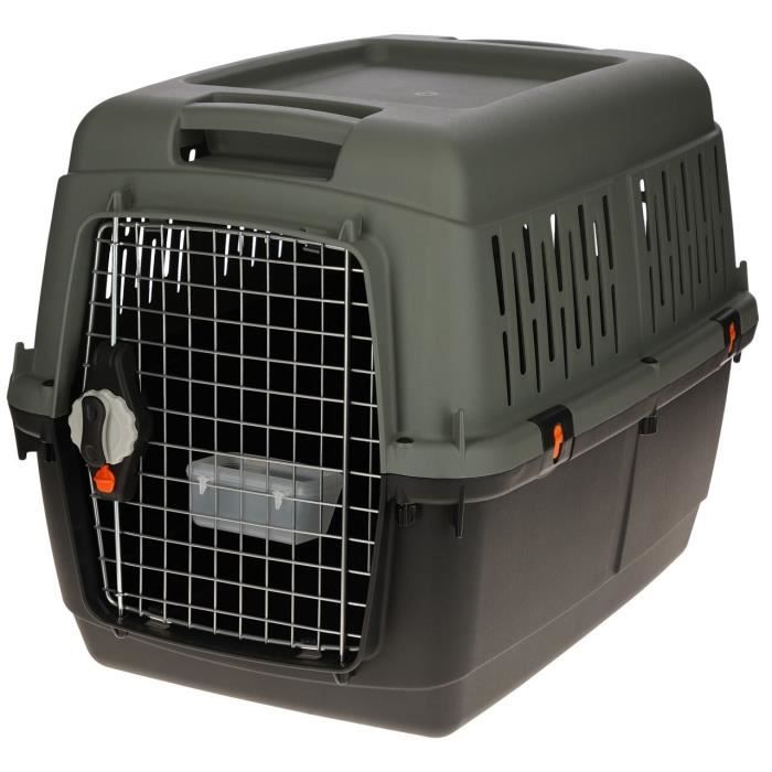 Comparer les prix de Cage de transport Kerbl Eco - gris-vert - 92x64x67,5 cm