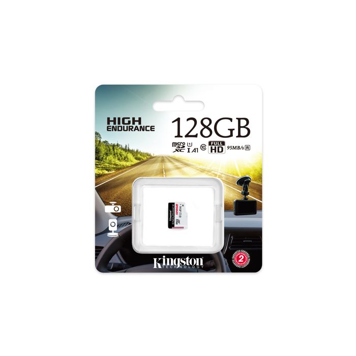 KINGSTON Carte microSDXC High Endurance - 128 Go - Classe 10/UHS-I (U1) - 95 Mo/s en Lecture - 45 Mo/sSpaceen Écriture KINGSTON Carte microSDXC High Endurance - 128 Go - Classe 10/UHS-I (U1) - 95 Mo/s en Lecture - 45 Mo/sSpaceen Écriture