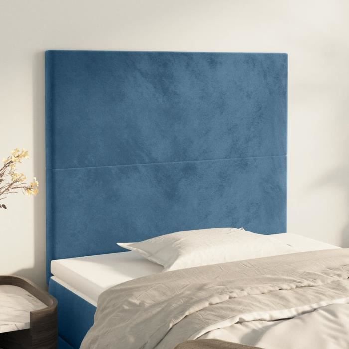 Tête De Lit Velours Noir 90x5x78/88 Cm - Neuve Sous Emballage