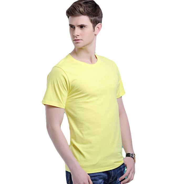 T shirt jaune sales uni homme