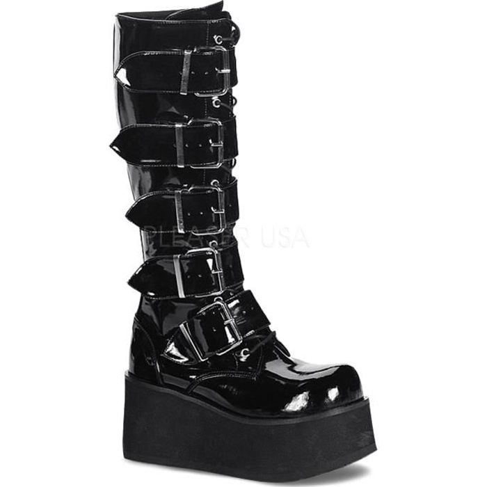 demonia trashville 518 s in the matte black faux leather