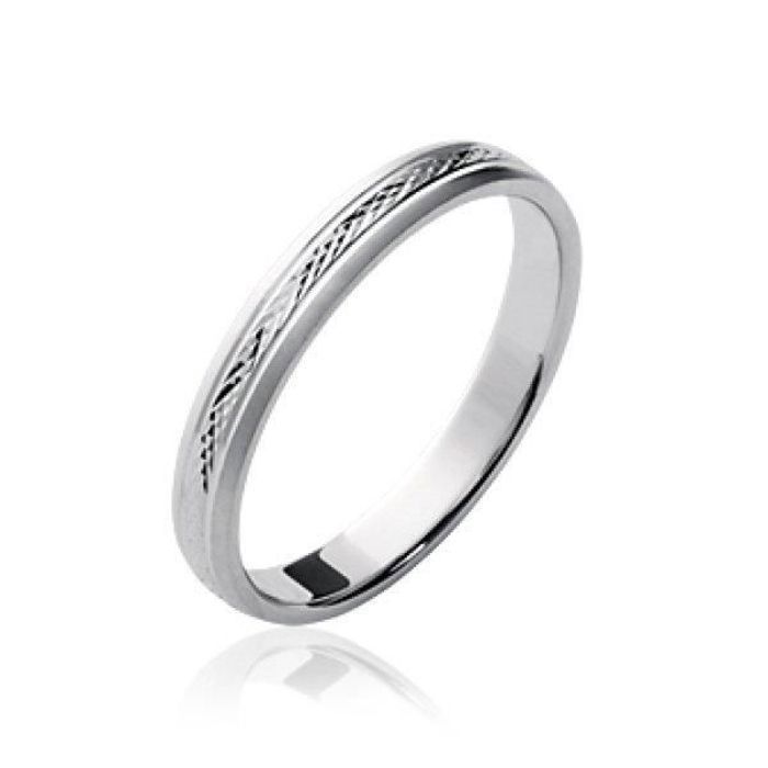 bague alliance homme - anneau mariage fin ciselé - argent massif 925 rhodié