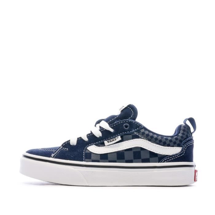 Baskets Enfant Vans Filmore Tonal - Bleu - Chaussures basses - Tige textile et cuir - Motif damier