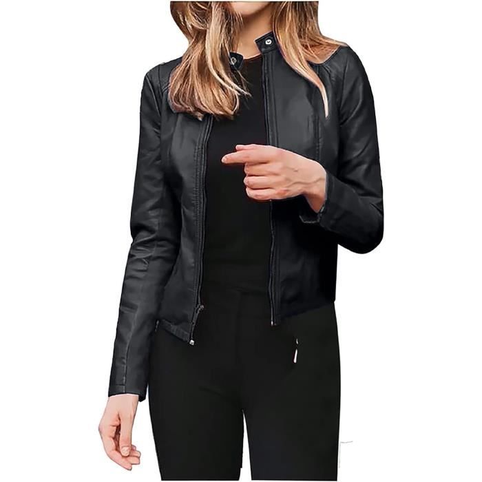 Blouson cuir moto femme vintage sales