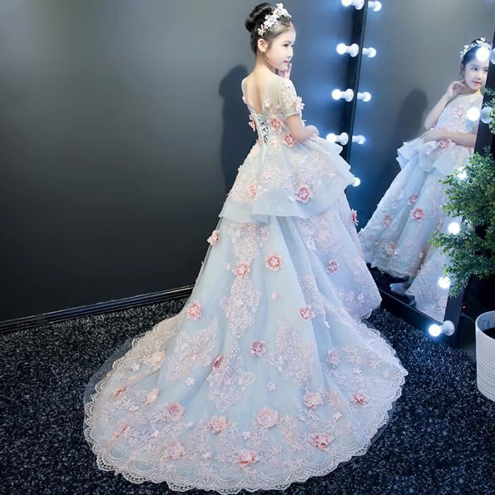 Huixin Robe Pour Enfant Robe De Mariee Duveteuse A Grosse Queue De Piano Bleu Achat Vente Robe De Mariee Soldes Sur Cdiscount Des Le 20 Janvier Cdiscount