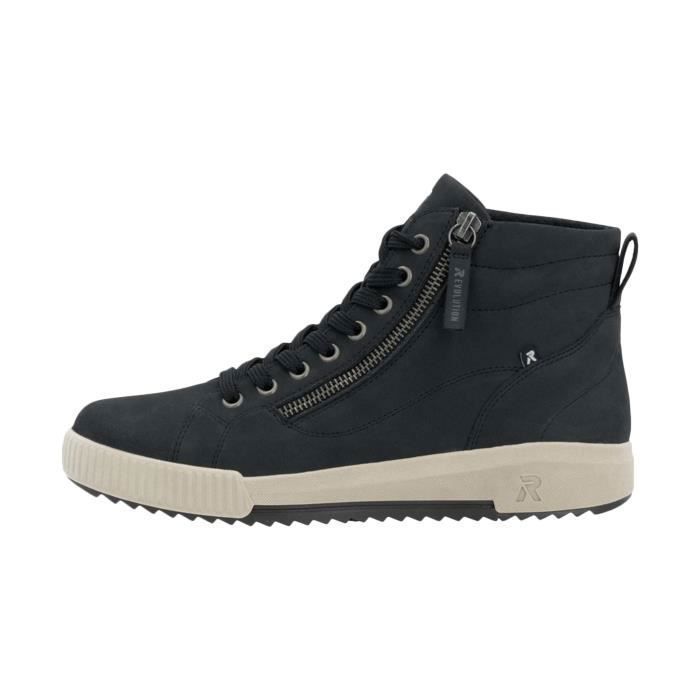 Rieker Basket Montante Cuir Rieker Revolution Columbo - Bleu - Femme - Lacets - Confort exceptionnel