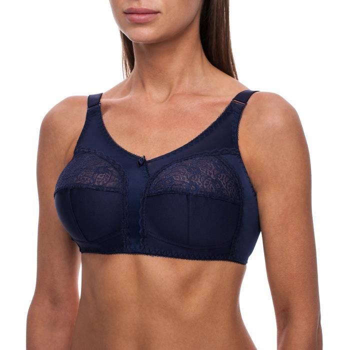 Soutien gorge grande taille FRUGUE Emboitant Sans armature Bleu Bleu Cdiscount Pret a Porter