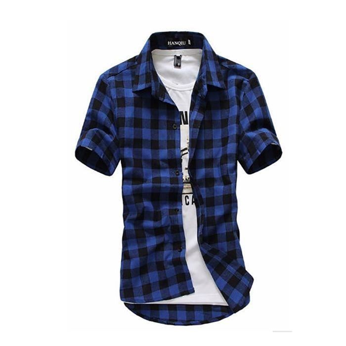 Chemise homme store carreaux bleu