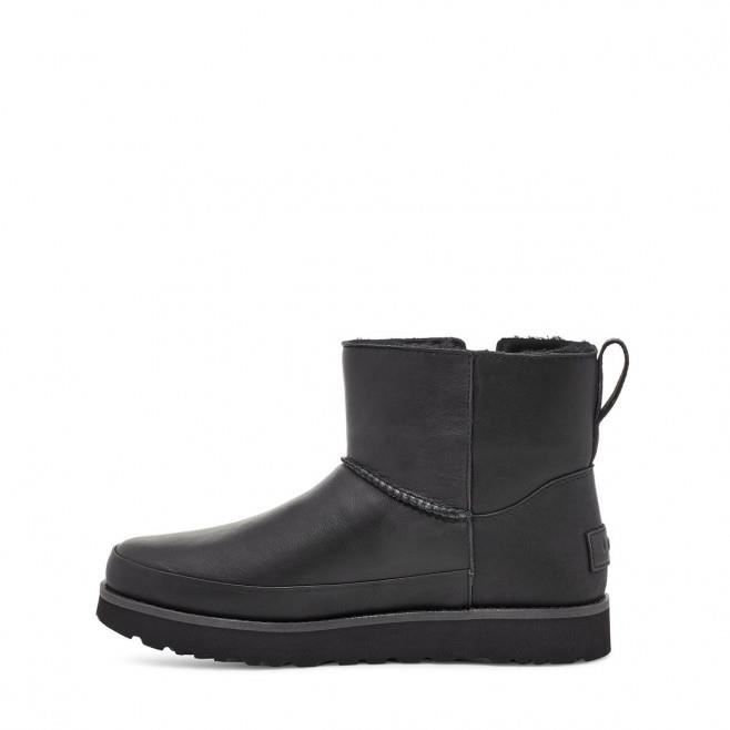 Botte Femme ZZZ BELT UGG CLASSIC ZIP MINI Cuir Noir