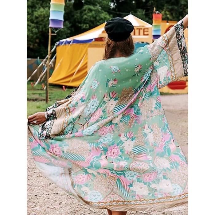 Robe Fitshinling Robe kimono de plage en tissu l ger v tement