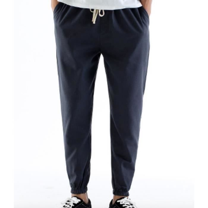 Pantalon Jogging Lin Pour Homme - Taille élastique, Coupe Conique Décontractée