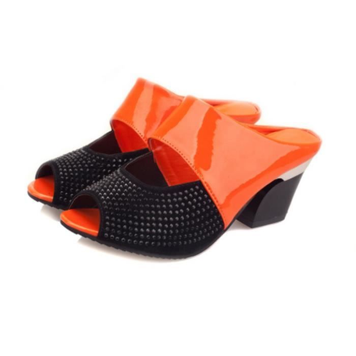 KJEHOME Escarpins Femme Talons hauts à la mode en satin à écailles de poisson et à bouts pointus