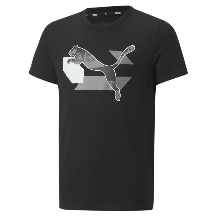Tee shirt puma enfant noir on sale