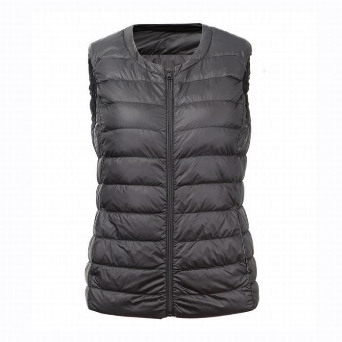 Doudoune sans manches femme Doudoune l g re col rond slim doudoune