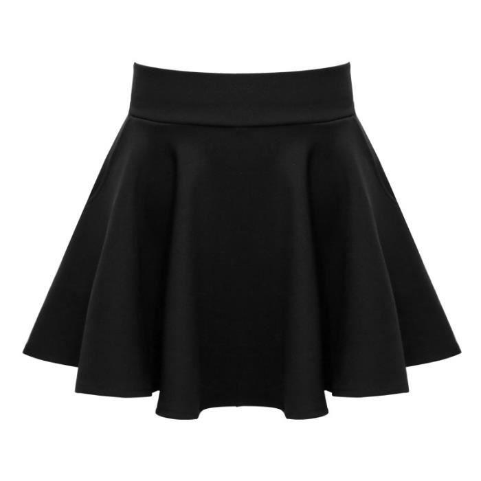 Jupe noire evasee courte outlet